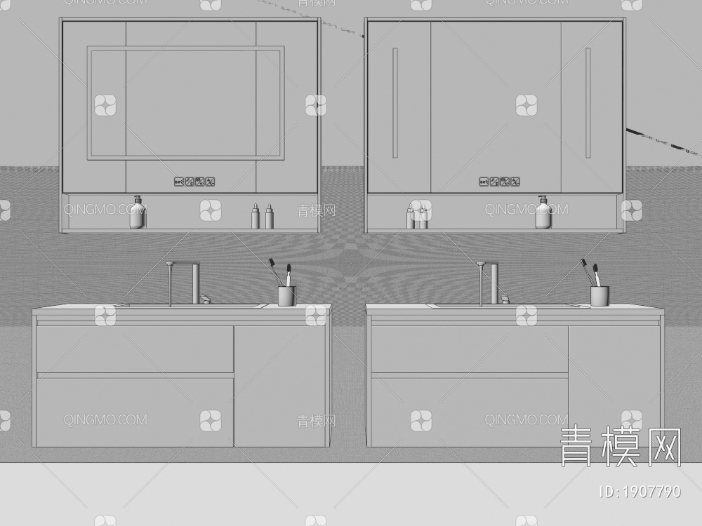 浴室柜3D模型下载【ID:1907790】