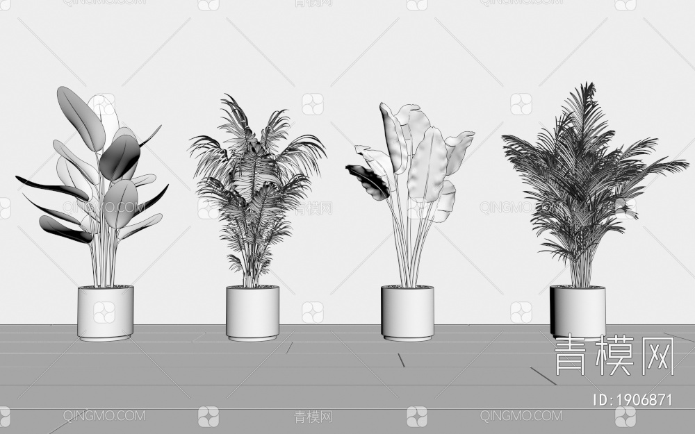 绿植盆栽3D模型下载【ID:1906871】