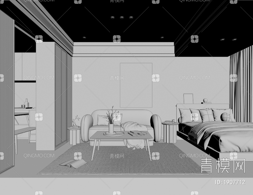 酒店公寓3D模型下载【ID:1907712】