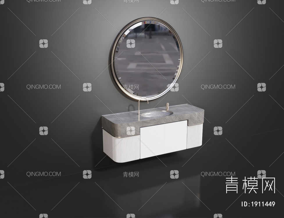 浴室柜 洗手台3D模型下载【ID:1911449】