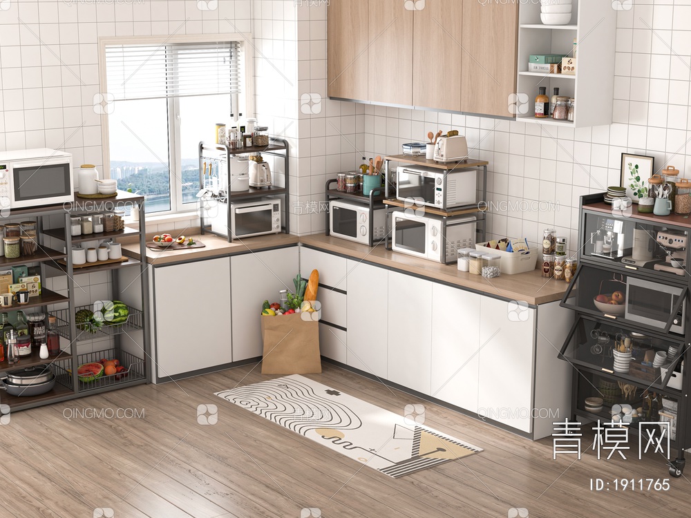 厨房置物架3D模型下载【ID:1911765】