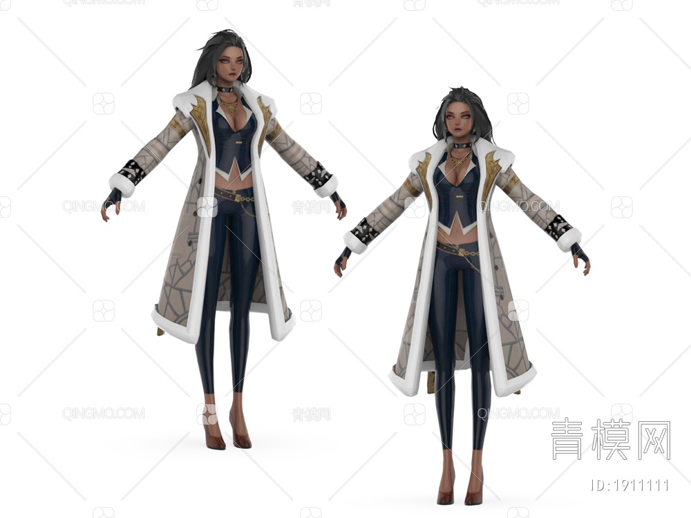 虚拟角色 游戏女性角色3D模型下载【ID:1911111】
