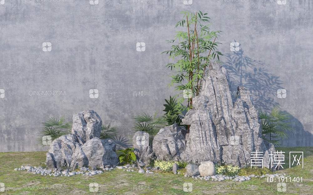 假山石头3D模型下载【ID:1911401】