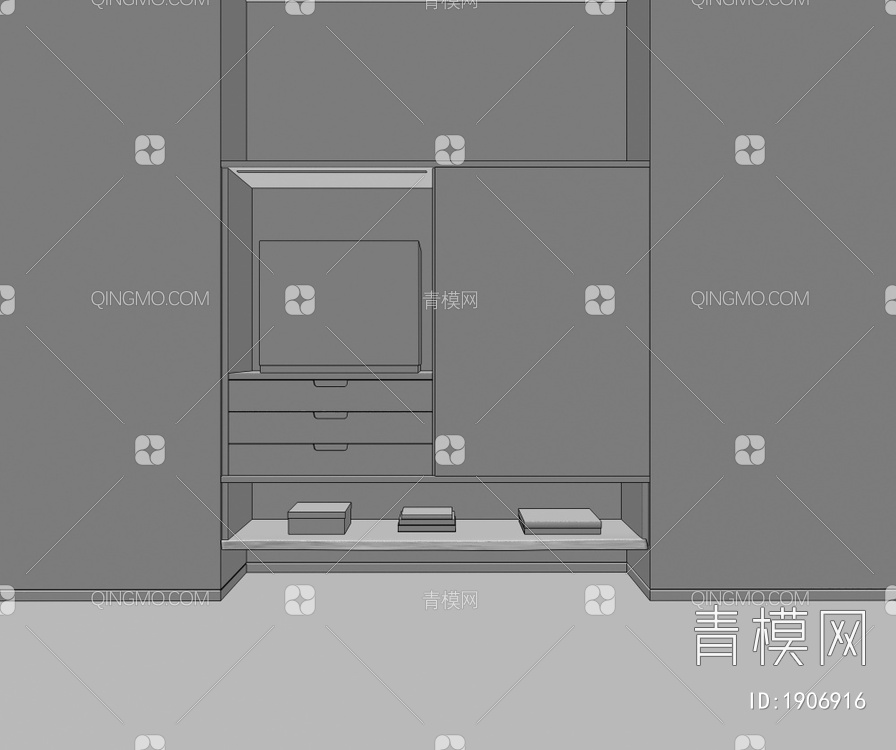 装饰柜 展示柜 储物柜3D模型下载【ID:1906916】