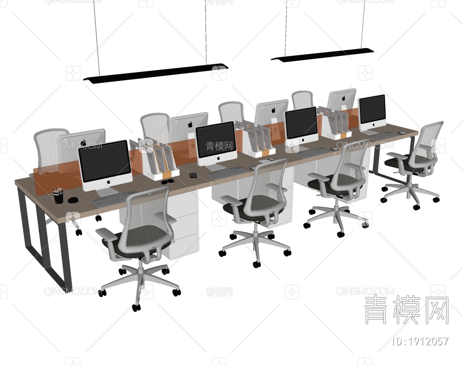 办公桌椅组合SU模型下载【ID:1912057】