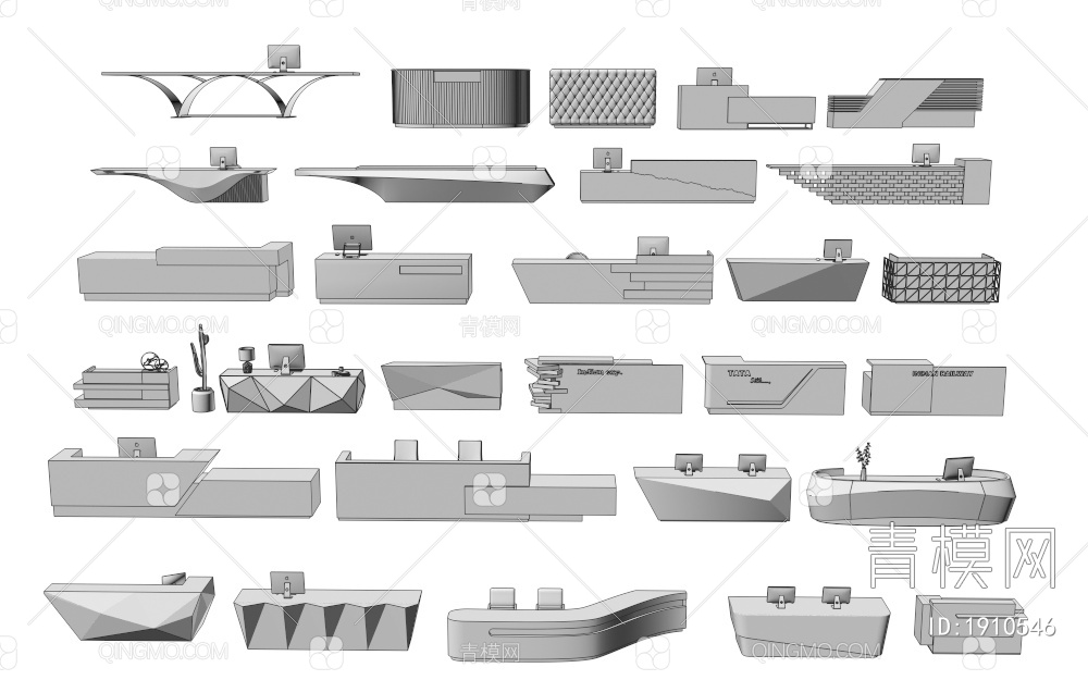 公司酒店接待台3D模型下载【ID:1910546】