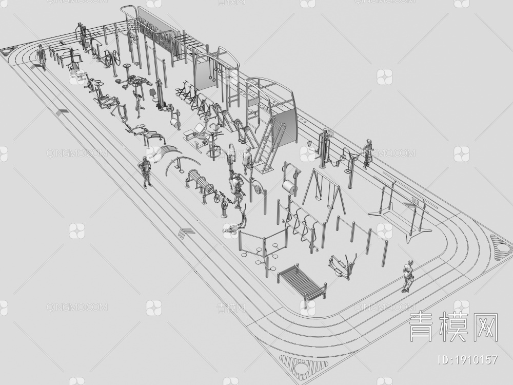 户外健身器材3D模型下载【ID:1910157】