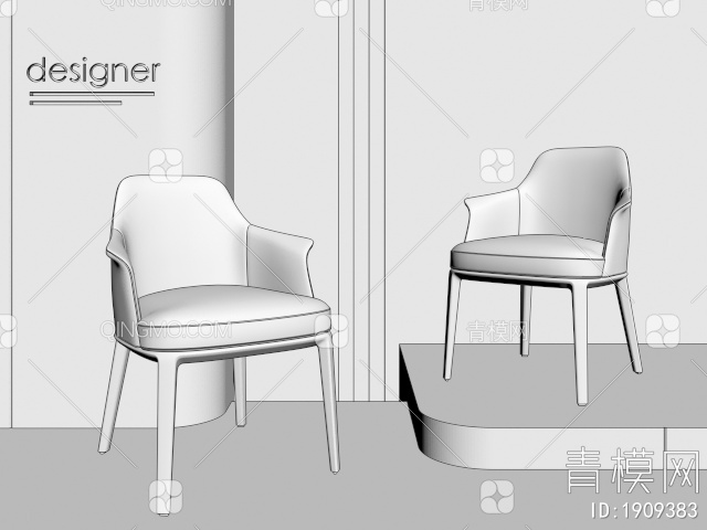 餐椅3D模型下载【ID:1909383】