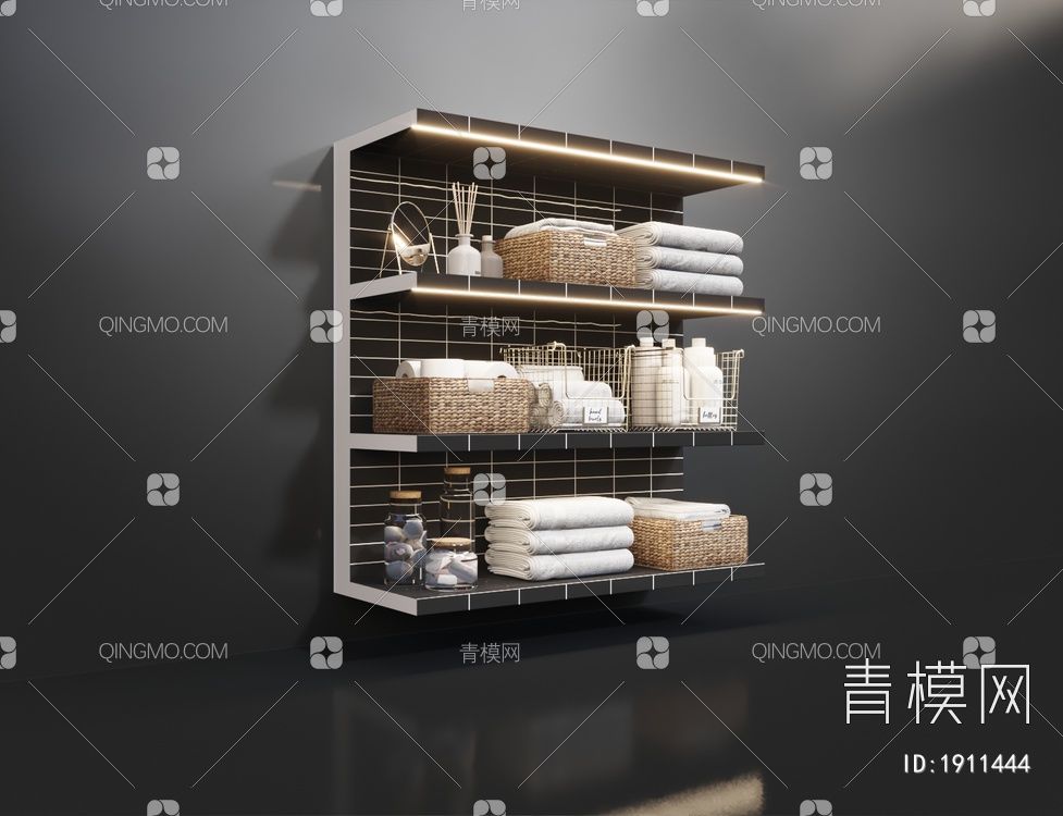 毛巾洗涤日用  浴室架3D模型下载【ID:1911444】