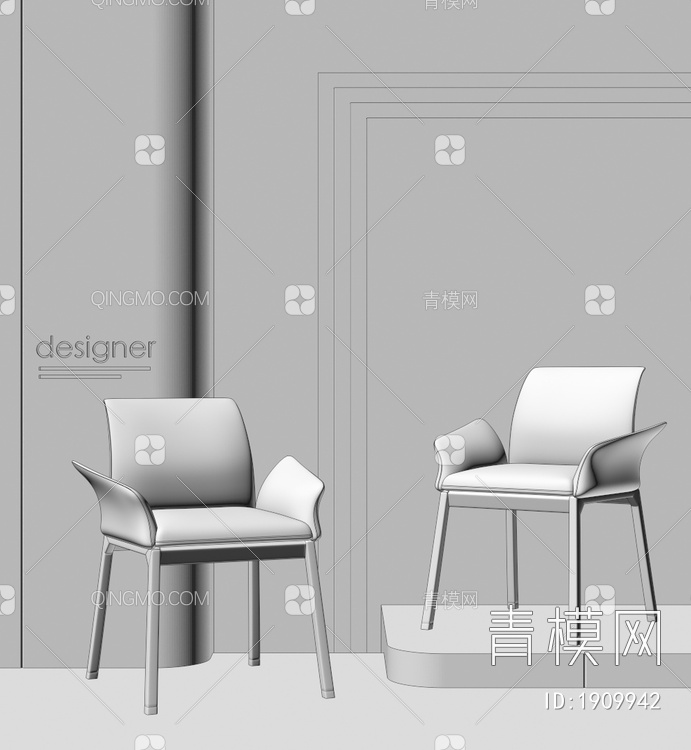 Minotti单椅组合3D模型下载【ID:1909942】