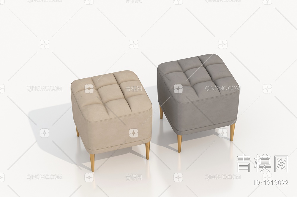 布艺沙发凳3D模型下载【ID:1913092】