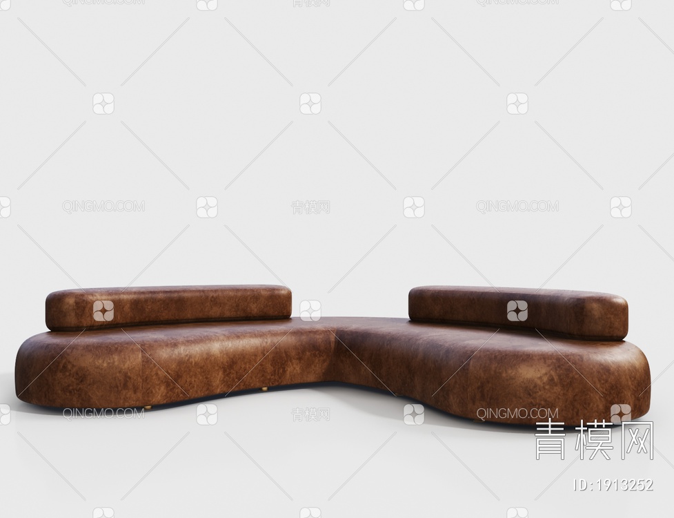 皮沙发 多人沙发3D模型下载【ID:1913252】