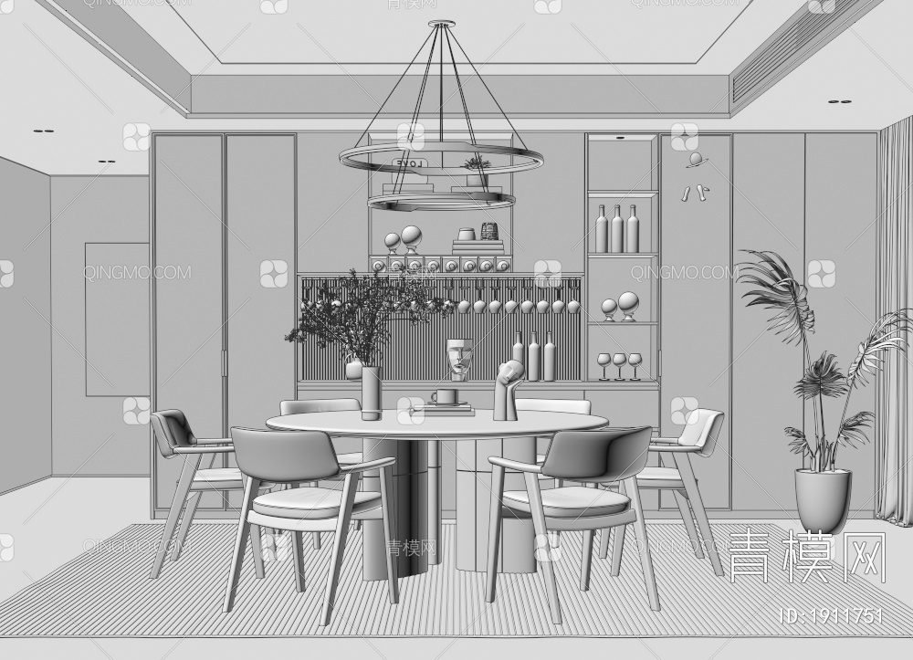 家居餐厅3D模型下载【ID:1911751】