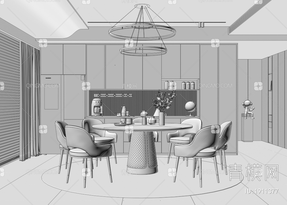 家居餐厅3D模型下载【ID:1911377】