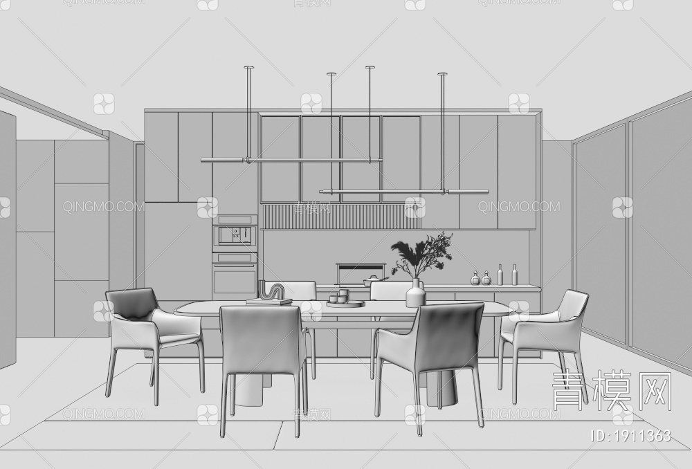 家居餐厅3D模型下载【ID:1911363】