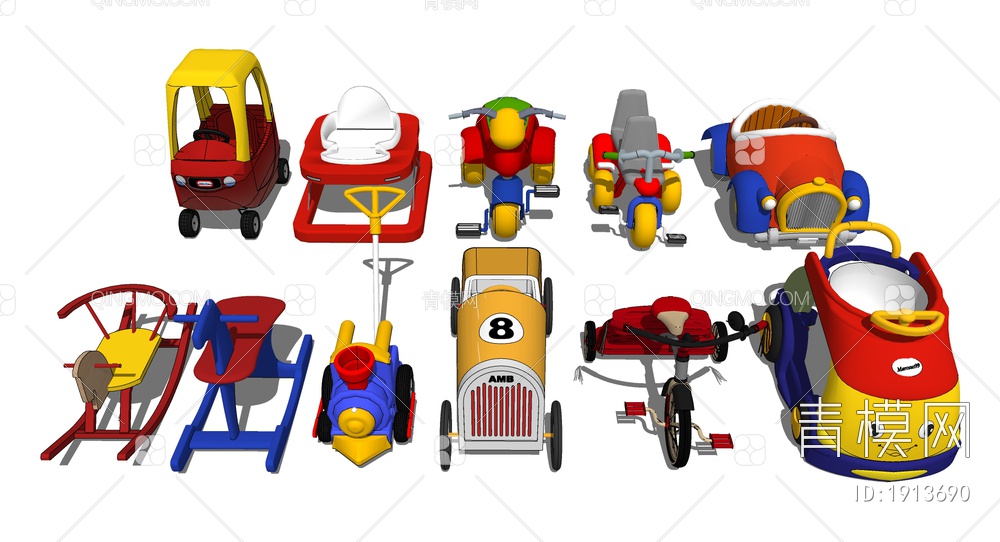 儿童玩具车SU模型下载【ID:1913690】