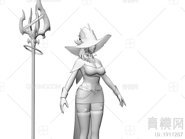 虚拟人物 游戏少女角色3D模型下载【ID:1911287】