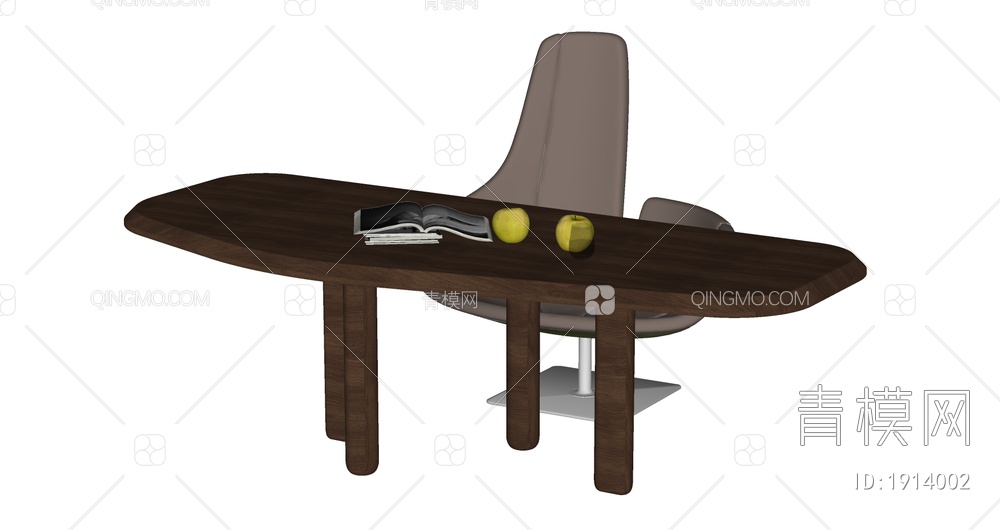 书桌椅SU模型下载【ID:1914002】