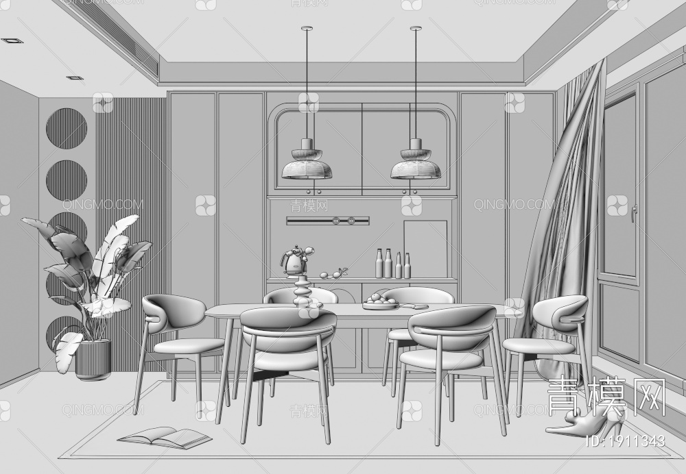 家居餐厅3D模型下载【ID:1911343】