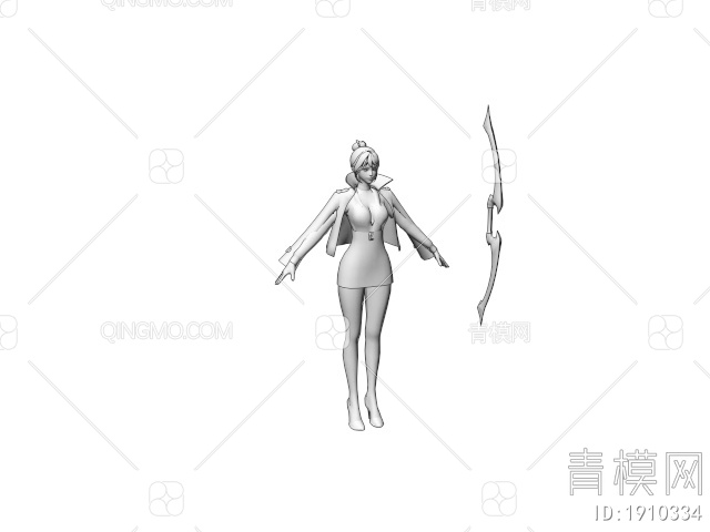 虚拟人物 游戏角色少女3D模型下载【ID:1910334】