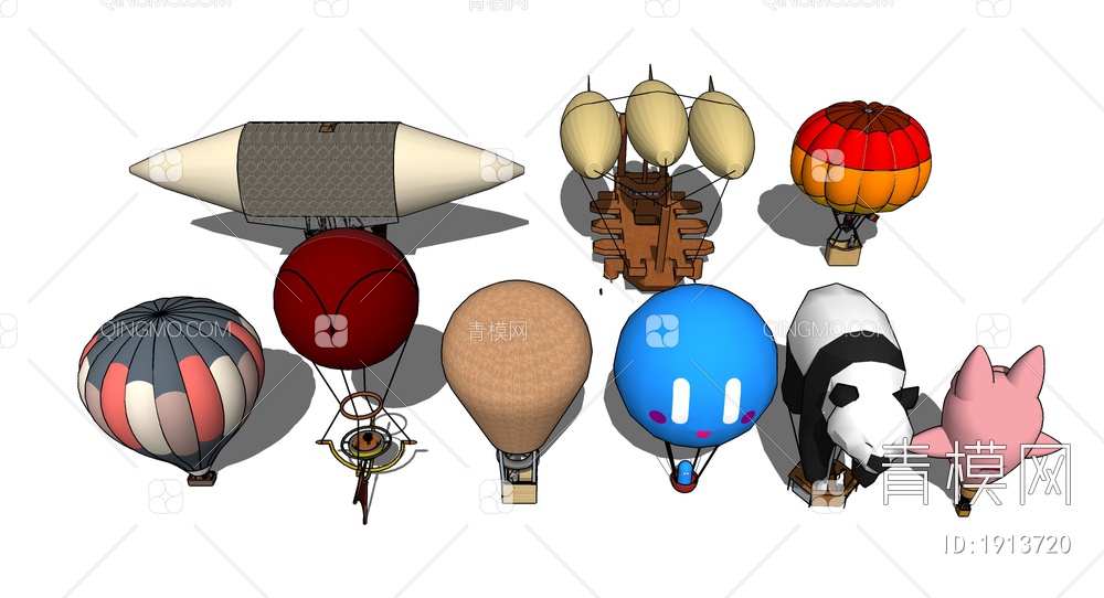热气球SU模型下载【ID:1913720】