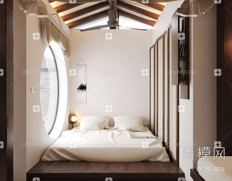 极简主义室内卧室，茶室3D模型下载【ID:1913576】
