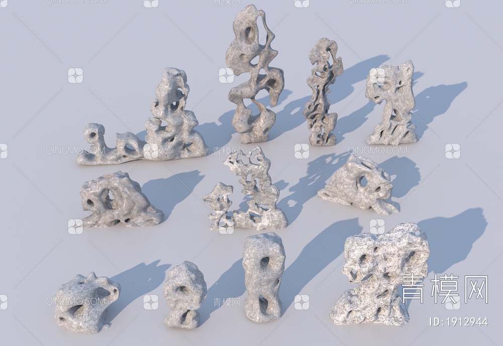太湖石3D模型下载【ID:1912944】