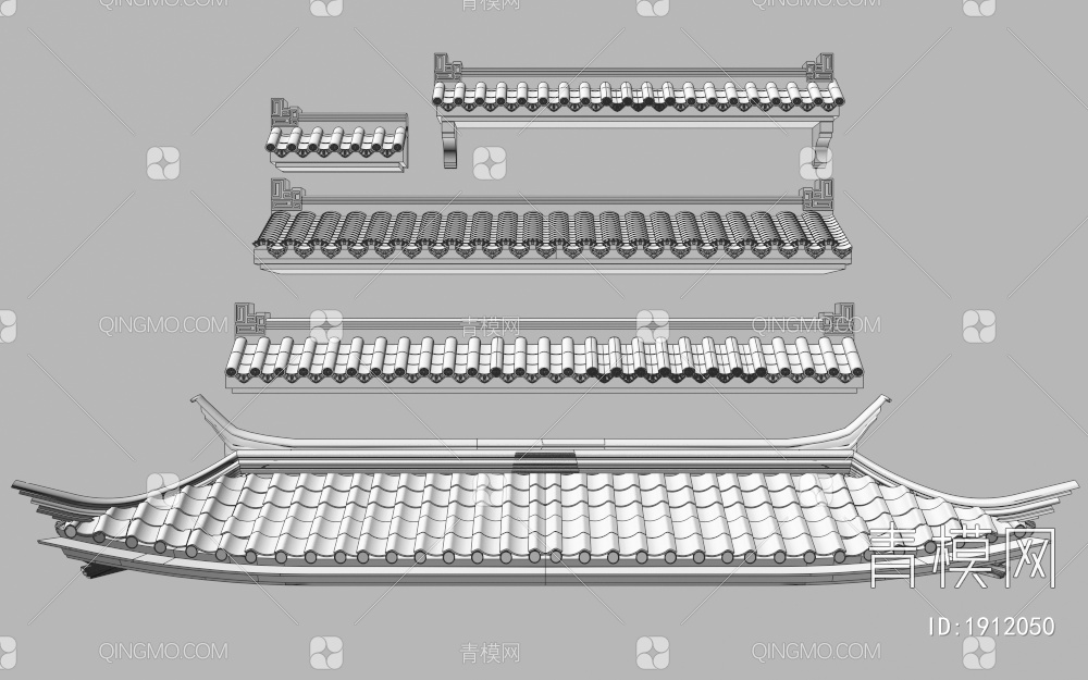 古建屋檐3D模型下载【ID:1912050】