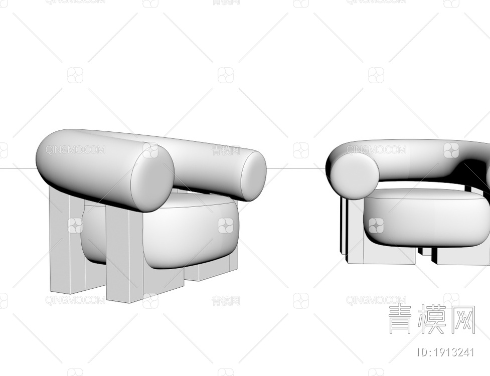 单人休闲沙发3D模型下载【ID:1913241】