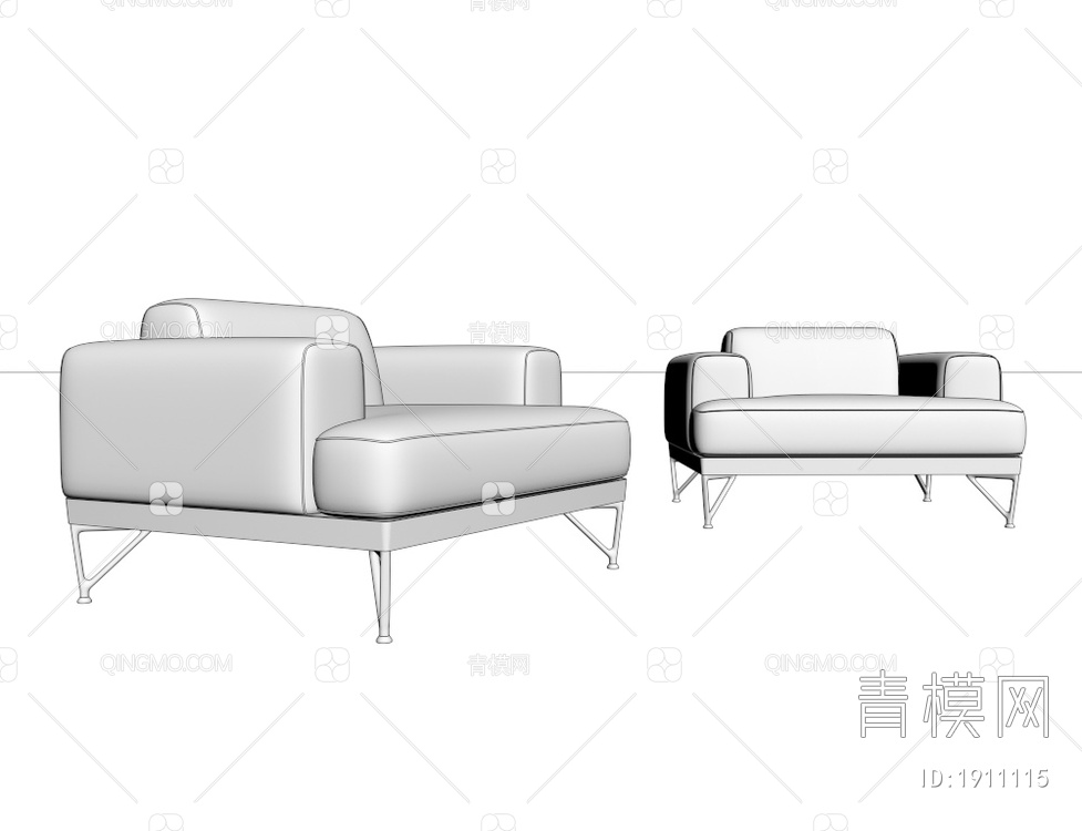 单人休闲沙发3D模型下载【ID:1911115】