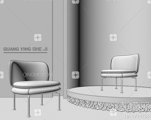 休闲椅，餐椅3D模型下载【ID:1914128】