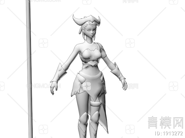 虚拟人物 动漫游戏少女3D模型下载【ID:1913272】