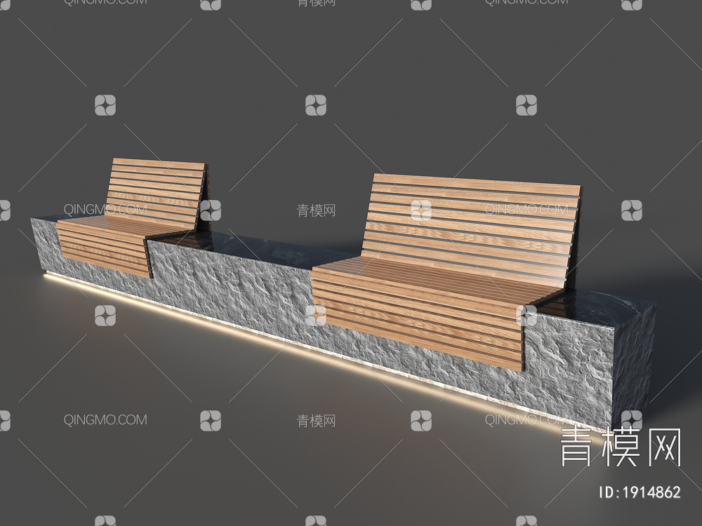 景观座椅 原木景观座椅 长凳 条凳 公园景观椅 户外条石坐凳3D模型下载【ID:1914862】