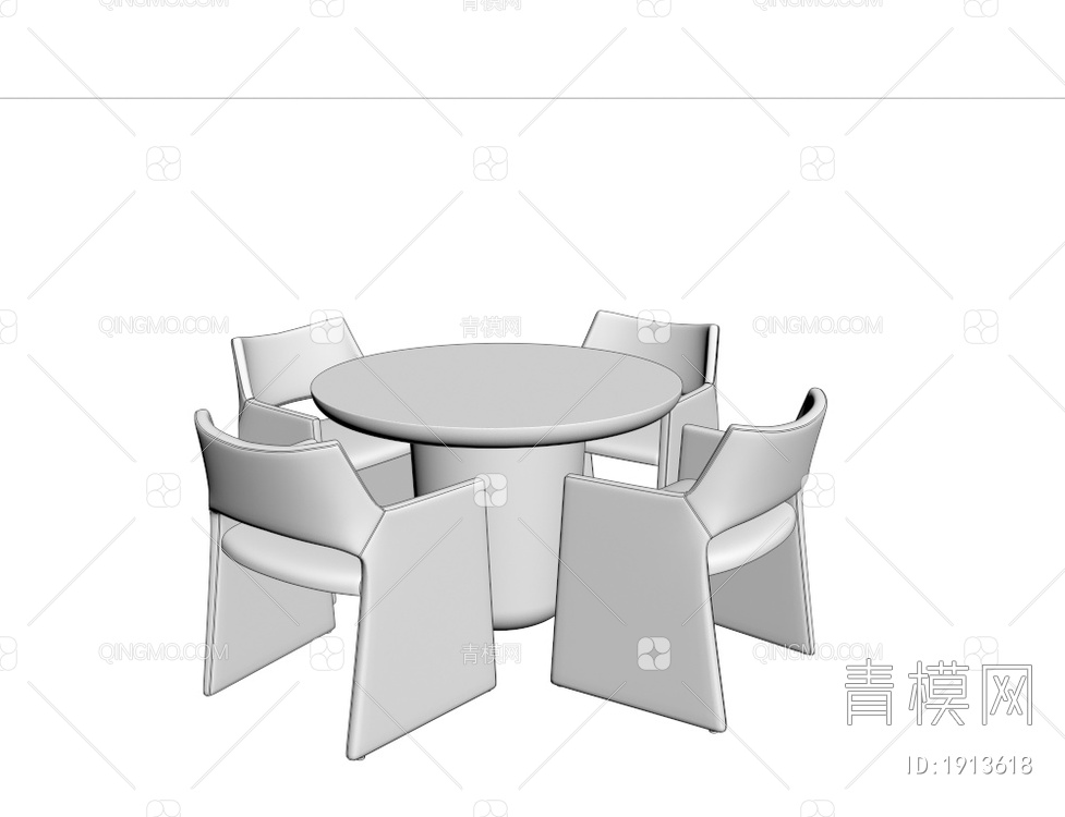 圆形休闲桌椅3D模型下载【ID:1913618】