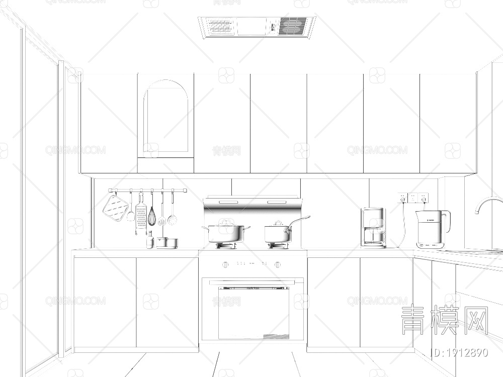 家居厨房3D模型下载【ID:1912890】