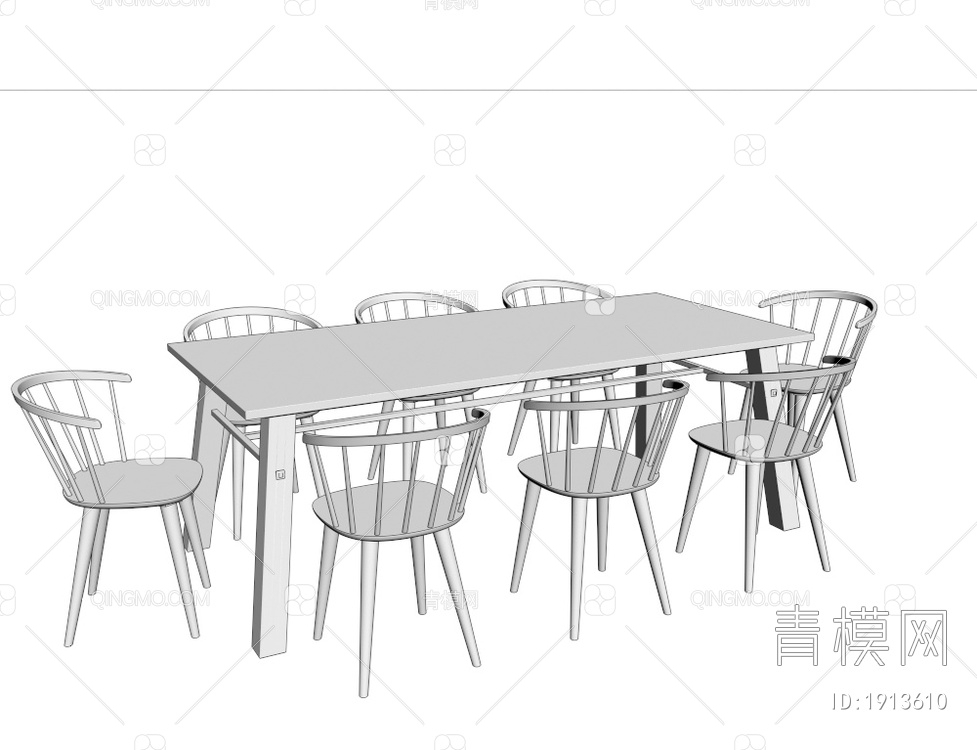 餐桌椅3D模型下载【ID:1913610】