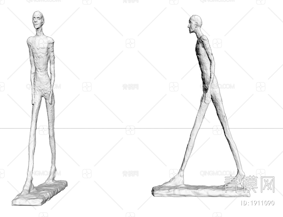 抽象人物雕塑3D模型下载【ID:1911090】