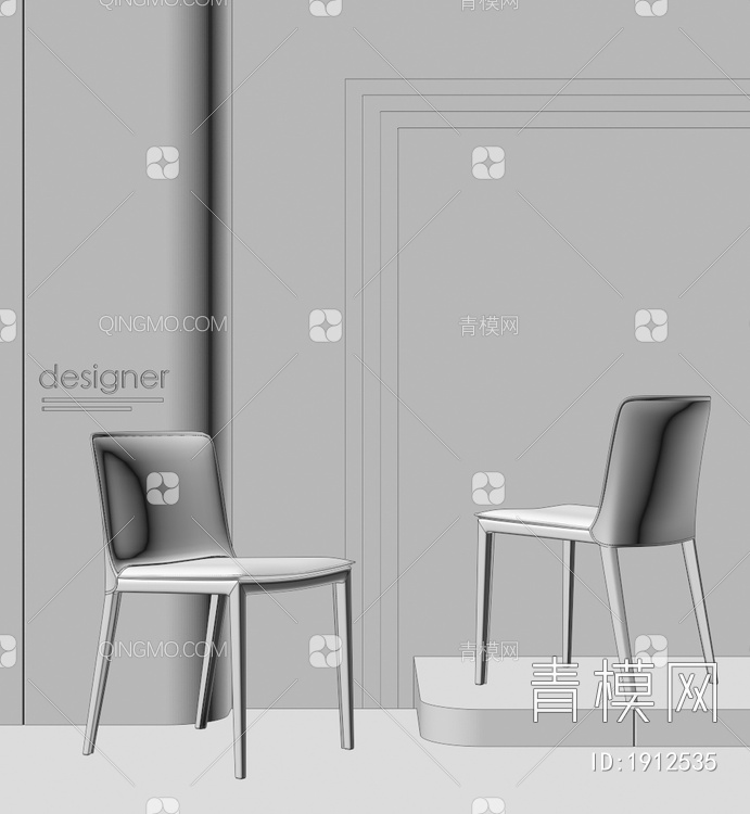 MINOTTI餐椅 单椅 椅子3D模型下载【ID:1912535】