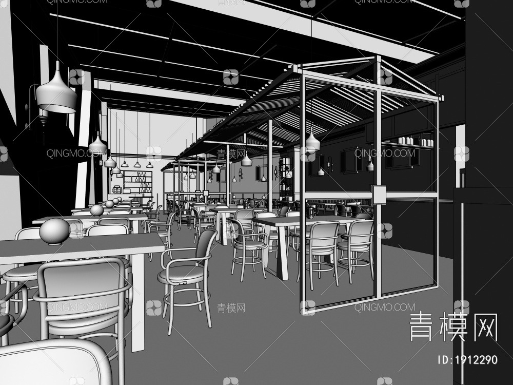 咖啡厅3D模型下载【ID:1912290】