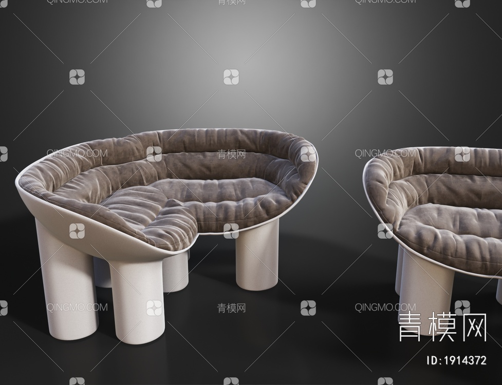 布艺休闲椅3D模型下载【ID:1914372】