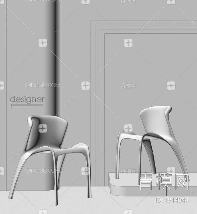 Calligaris亚克力餐椅3D模型下载【ID:1914044】