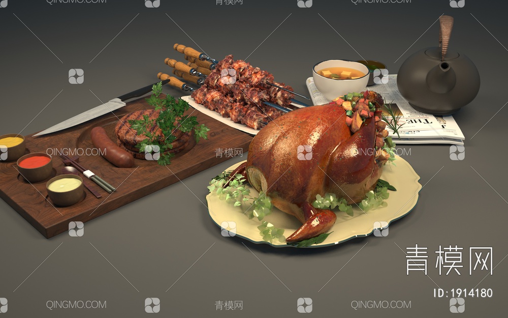 食物组合3D模型下载【ID:1914180】