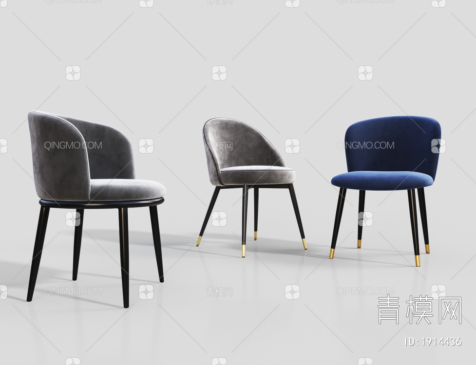 布艺单椅3D模型下载【ID:1914436】