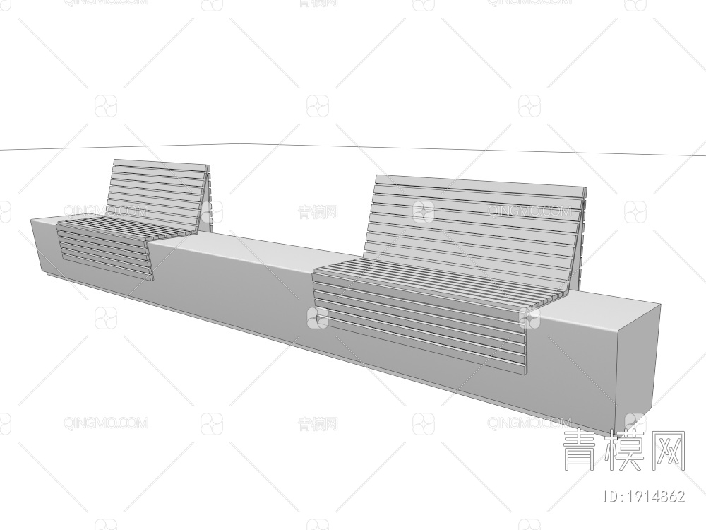 景观座椅 原木景观座椅 长凳 条凳 公园景观椅 户外条石坐凳3D模型下载【ID:1914862】