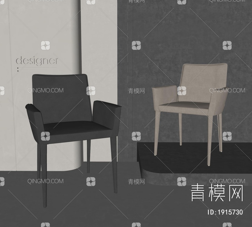 POLIFORM 餐椅组合SU模型下载【ID:1915730】