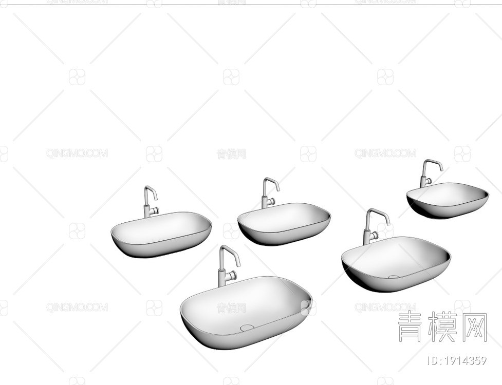 台盆 洗手盆3D模型下载【ID:1914359】