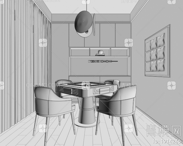 棋牌室，休闲室3D模型下载【ID:1914246】