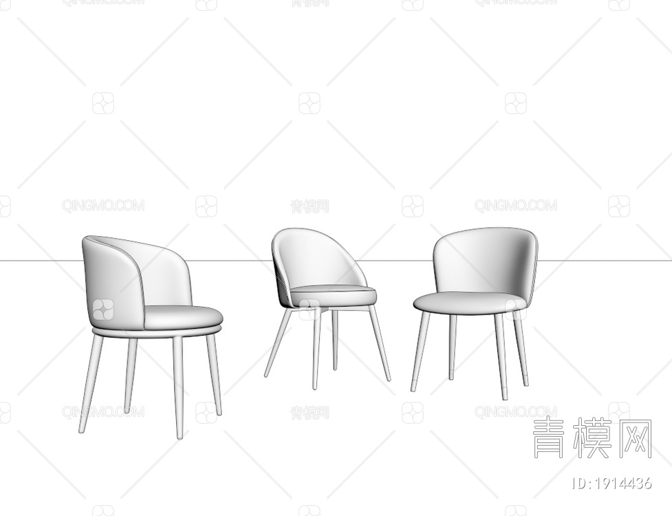 布艺单椅3D模型下载【ID:1914436】