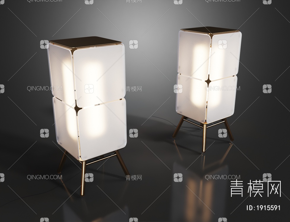 立方体玻璃台灯3D模型下载【ID:1915591】