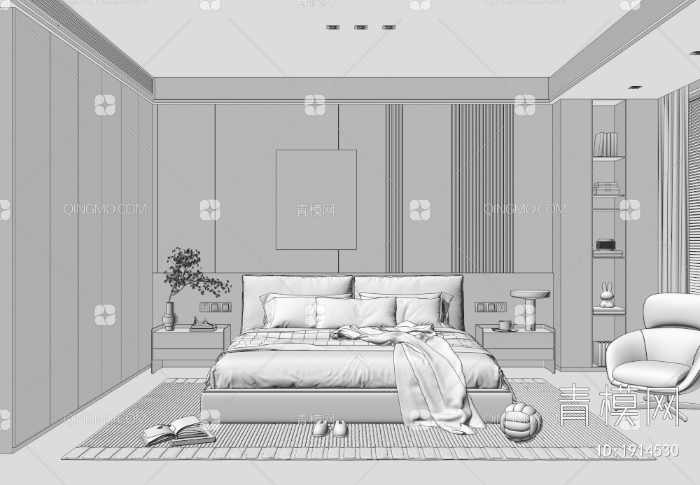 家居卧室3D模型下载【ID:1914530】